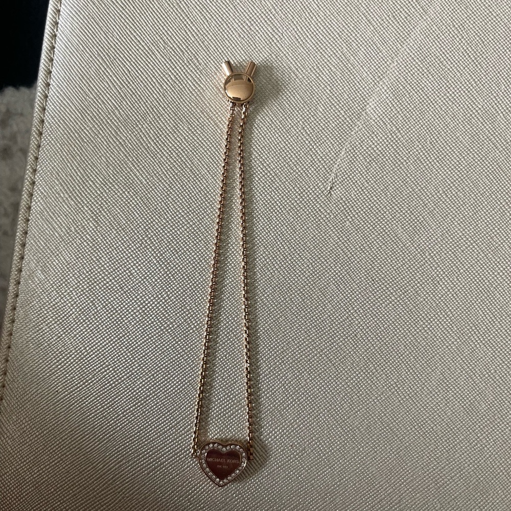 MK stop, Rose gold heart bracelet